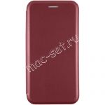 Чехол-книжка кожаный для Samsung Galaxy A31 A315 (темно-красный) Unit