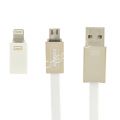 Дата-кабель для Apple Lightning / microUSB 1м [плоский] Remax Shadow RC-026t (белый)