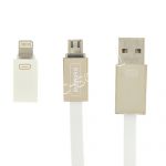 Дата-кабель для Apple Lightning / microUSB 1м [плоский] Remax Shadow RC-026t (белый)