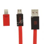 Дата-кабель для Apple Lightning / microUSB 1м [плоский] Remax Shadow RC-026t (красный)