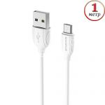 Дата-кабель microUSB 1м Borofone BX19 Benefit (белый)