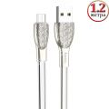Дата-кабель microUSB 1.2м [силиконовый плоский] HOCO U52 Bright (серебристый)