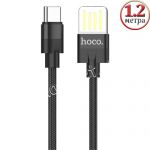 Дата-кабель USB Type-C 1.2м [плетеный] Hoco U55 Outstanding (черный)