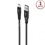 Дата-кабель USB Type-C 1м [плетеный] Hoco X22 (черный)