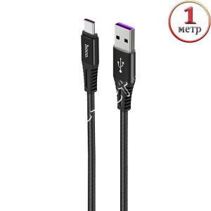 Дата-кабель USB Type-C 1м [плетеный] Hoco X22 (черный)