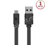 Дата-кабель USB Type-C 1м [силиконовый плоский] HOCO X5 Bamboo (черный)