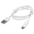Дата-кабель microUSB 0.8м (белый)