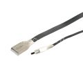 Дата-кабель USB Type-C 1м [плоский] Red Line Smart High Speed (черный)