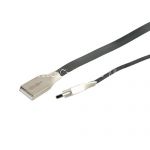Дата-кабель USB Type-C 1м [плоский] Red Line Smart High Speed (черный)