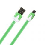 Дата-кабель microUSB 1м [плоский] Red Line Lite (зеленый)