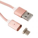 Дата-кабель microUSB 1м магнитный [плетеный] Red Line (розовый)