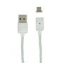 Дата-кабель microUSB 1м магнитный [плетеный] Red Line (серебристый)