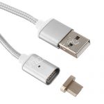 Дата-кабель microUSB 1м магнитный [плетеный] Red Line (серебристый)