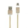 Дата-кабель microUSB 1м магнитный [плетеный] Red Line (золотистый)