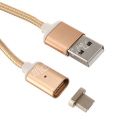 Дата-кабель microUSB 1м магнитный [плетеный] Red Line (золотистый)