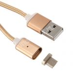 Дата-кабель microUSB 1м магнитный [плетеный] Red Line (золотистый)