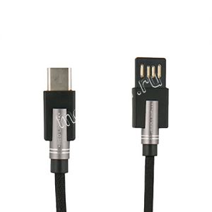Дата-кабель USB Type-C 1м [плетеный] Red Line Rare (черный)