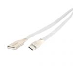 Дата-кабель USB Type-C 1м [плоский] Red Line Smart High Speed (белый)