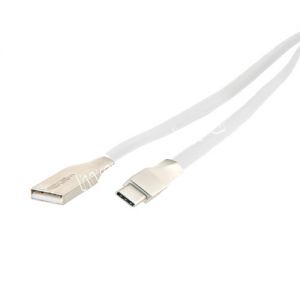 Дата-кабель USB Type-C 1м [плоский] Red Line Smart High Speed (белый)