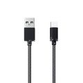 Дата-кабель USB Type-C 1м [плетеный металлический] Red Line Fishnet (черный)