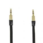 Кабель аудио Jack 3.5 (M) - Jack 3.5 (M) 3 метра [плетеный плоский] (черный)