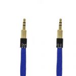Кабель аудио Jack 3.5 (M) - Jack 3.5 (M) 3 метра [плетеный плоский] (синий)