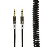 Кабель аудио Jack 3.5 (M) - Jack 3.5 (M) 1 метр [пружина] (черный)