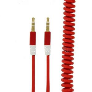 Кабель аудио Jack 3.5 (M) - Jack 3.5 (M) 1 метр [пружина] (красный)
