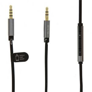 Кабель аудио Remax S120 Jack 3.5 (M) - Jack 3.5 (M) 1 метр с регулировкой громкости (черный)