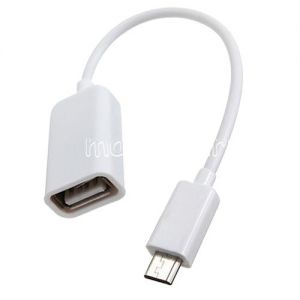 Кабель-переходник microUSB 5 pin - USB OTG (белый)