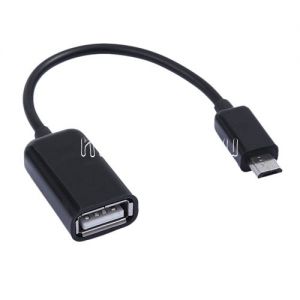 Кабель-переходник microUSB 5 pin - USB OTG (черный)