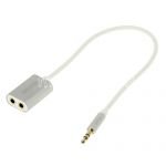 Кабель-разветвитель для наушников 3.5mm (m) - 2 х 3.5mm (f) Remax RL-20S (серебристый)