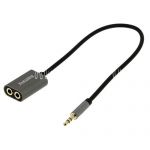 Кабель-разветвитель для наушников 3.5mm (m) - 2 х 3.5mm (f) Remax RL-20S (серый)