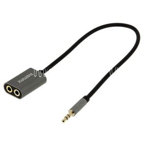 Кабель-разветвитель для наушников 3.5mm (m) - 2 х 3.5mm (f) Remax RL-20S (серый)