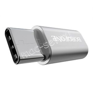 Переходник microUSB - USB Type-C (серебристый) Borofone BV4