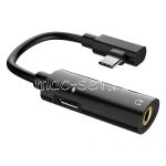 Кабель-переходник USB Type-C - Jack 3.5мм + USB Type-C (черный) Hoco LS19