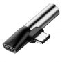 Переходник USB Type-C - Jack 3.5мм + USB Type-C (серебристый) Baseus CATL41-S1