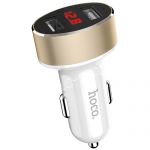 Автомобильное зарядное устройство 2xUSB 2100mA Hoco Z26 High Praise с индикатором (белое)