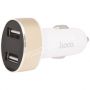 Автомобильное зарядное устройство 2xUSB 2100mA Hoco Z26 High Praise с индикатором (белое)