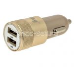 Автомобильное зарядное устройство 2xUSB 2400mA Ainy EB-018L (золотистое)