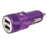 Автомобильное зарядное устройство 2xUSB 2400mA Ainy EB-018M (фиолетовое)