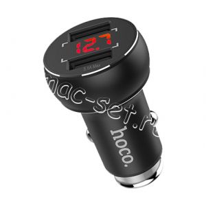 Автомобильное зарядное устройство 2xUSB 3100mA Hoco Z22 с индикатором (черное)