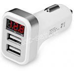 Автомобильное зарядное устройство 2xUSB 3100mA Hoco Z3 с индикатором (белое)