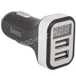 Автомобильное зарядное устройство 2xUSB 3100mA Hoco Z3 с индикатором (черное)