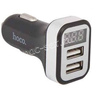 Автомобильное зарядное устройство 2xUSB 3100mA Hoco Z3 с индикатором (черное)