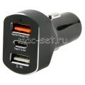 Автомобильное зарядное устройство 2xUSB + Type-C Red Line APD-3A (черное)