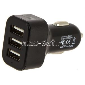 Автомобильное зарядное устройство 3xUSB 3100mA Ainy EB-025A (черное)