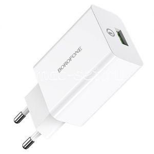 Сетевое зарядное устройство 1xUSB 2400mA Borofone BA21A Long Journey QC3.0 (белое)