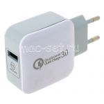 Сетевое зарядное устройство 1xUSB 2400mA Red Line NQC-4 (белое)