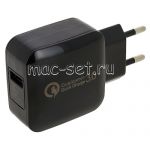 Сетевое зарядное устройство 1xUSB 2400mA Red Line NQC-4 (черное)